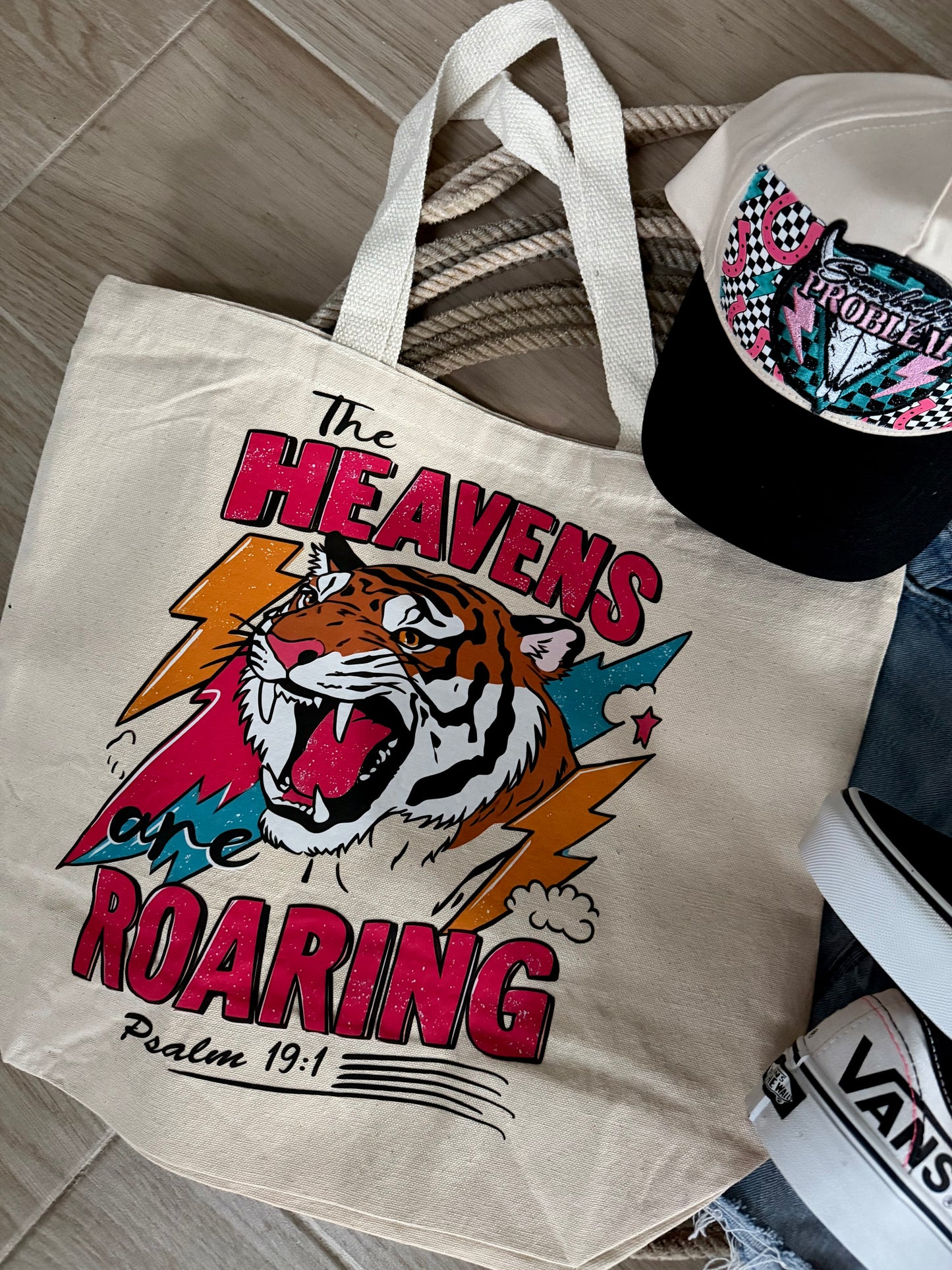 The Heavens are Roaring • Canvas Tote Bag