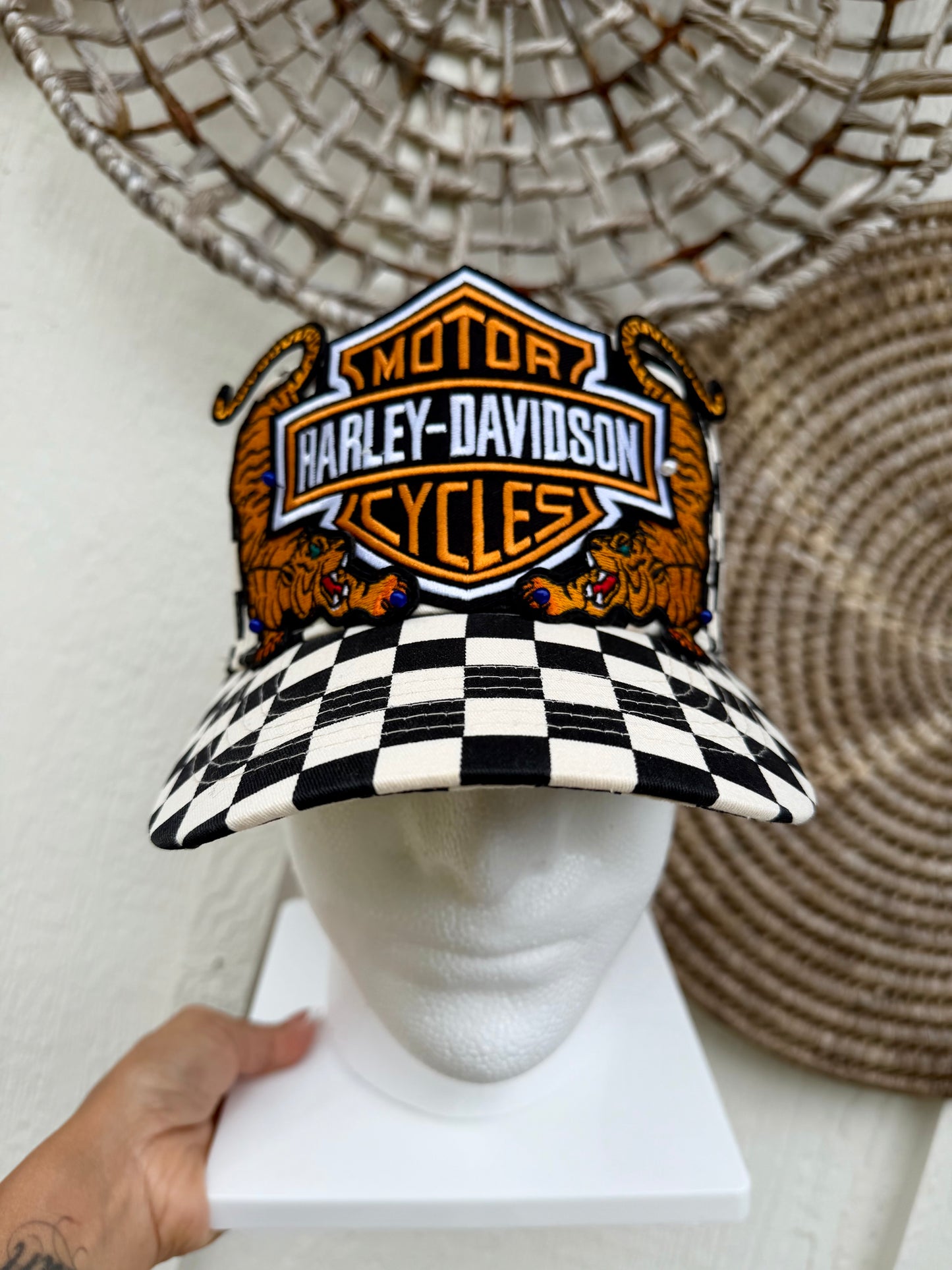 Harley Checkered Trucker Hat